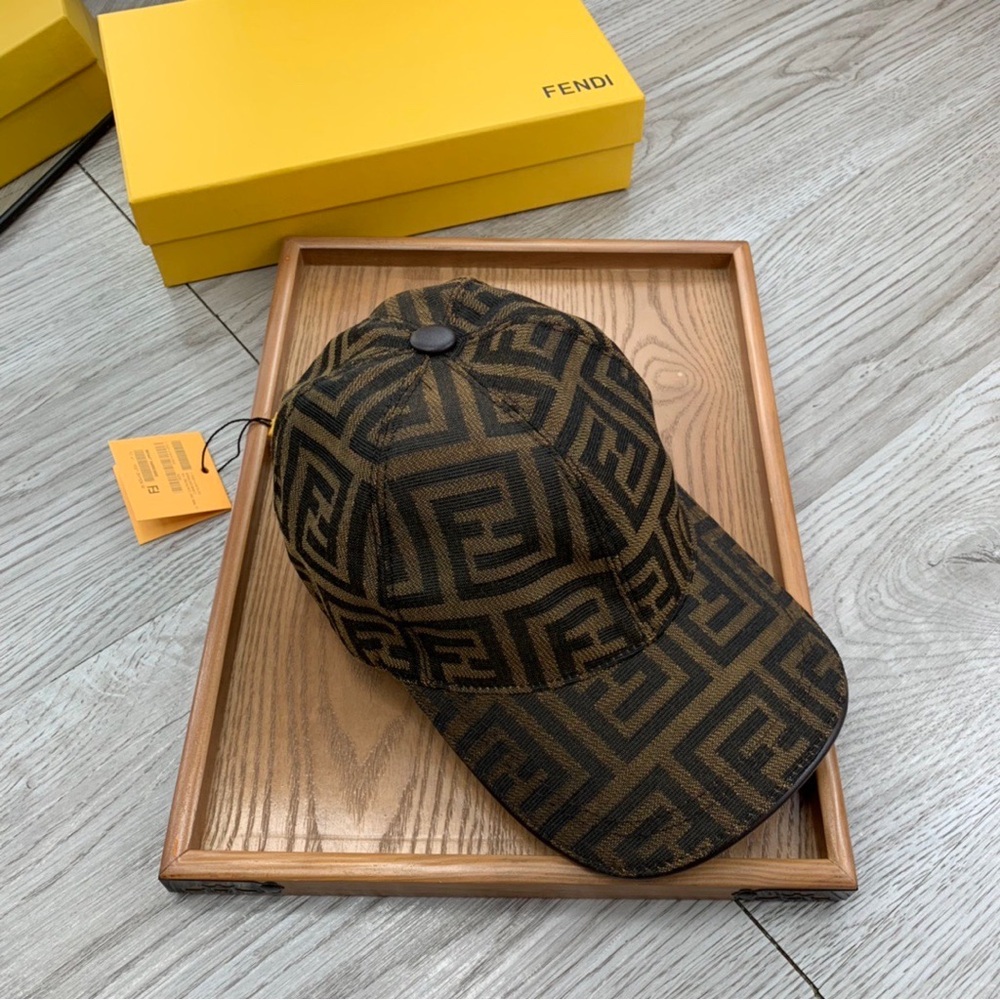 Fendi Brown Geometric Pattern Cap - image 3